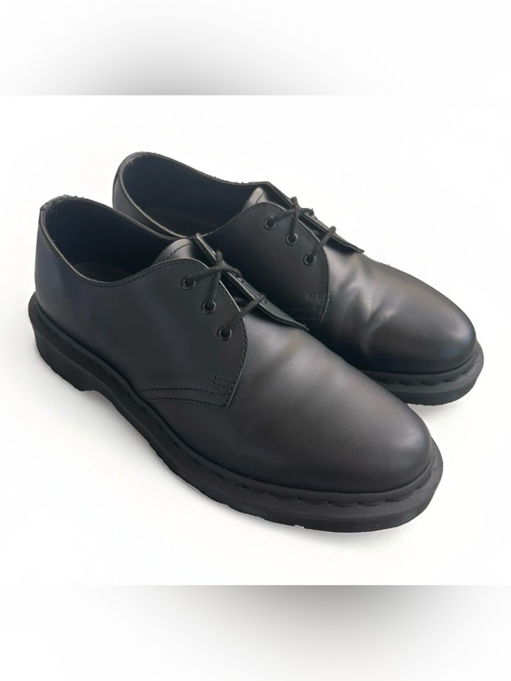 Dr Martens 1461 Mono Mens 8 Black Smooth Leather 3 Eye Oxford Shoes Goth Grunge
